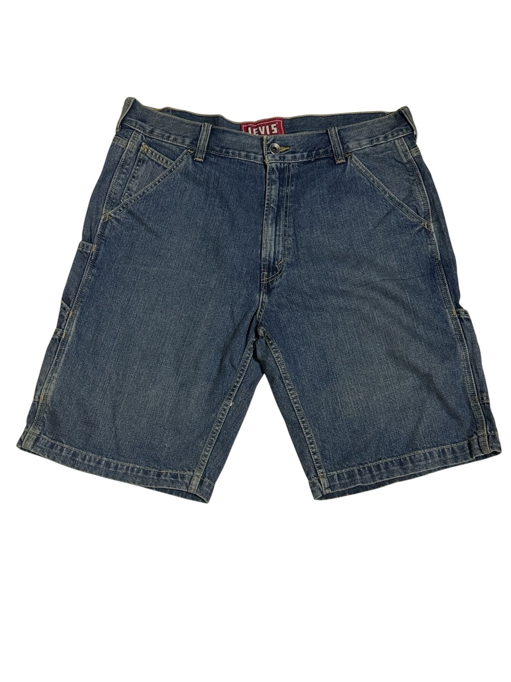 Levis Carpenter Denim Shorts Men 36 Blue Utility Relaxed Workwear Streetwear Y2K